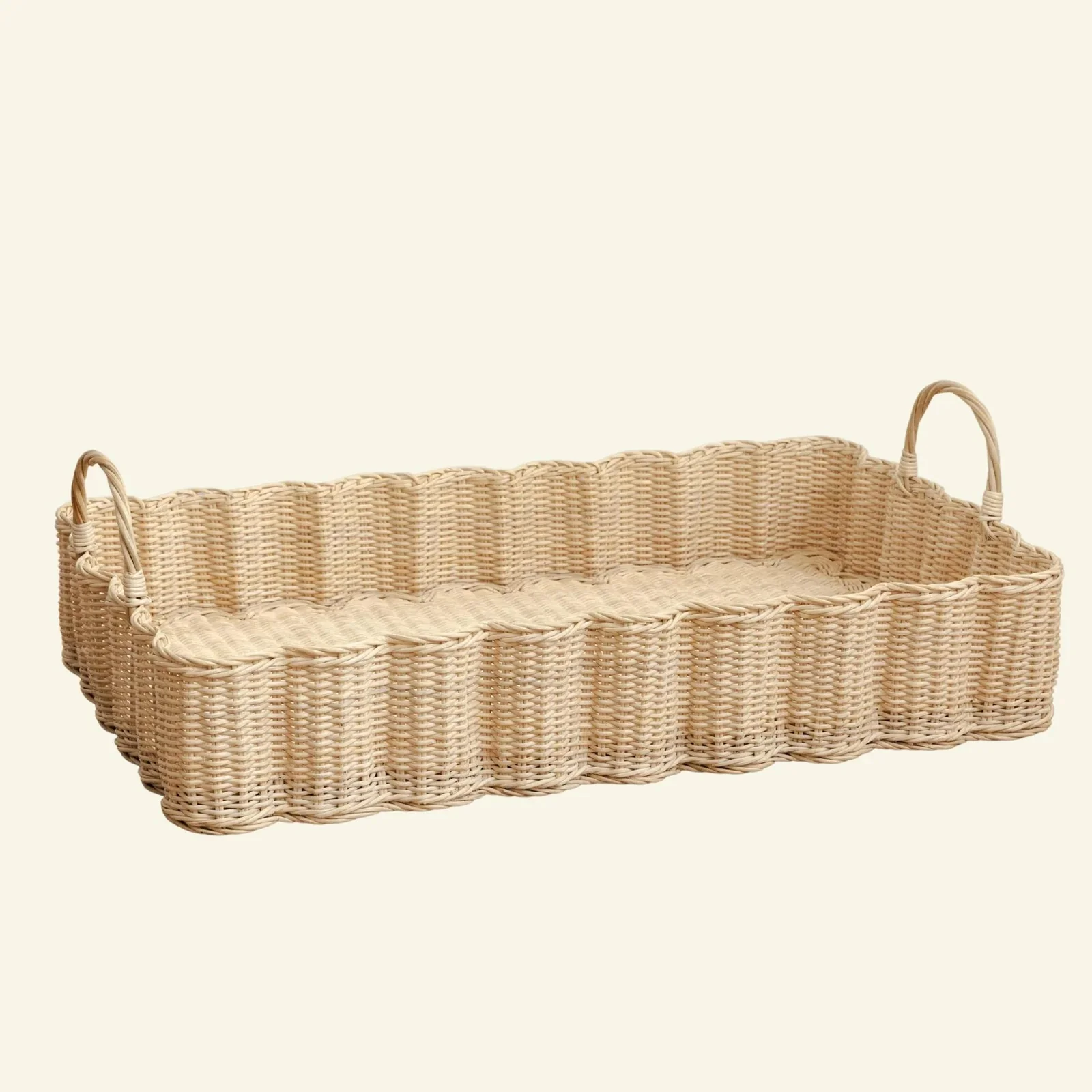 Big Wavy Tray - Natural Rattan - Image 2