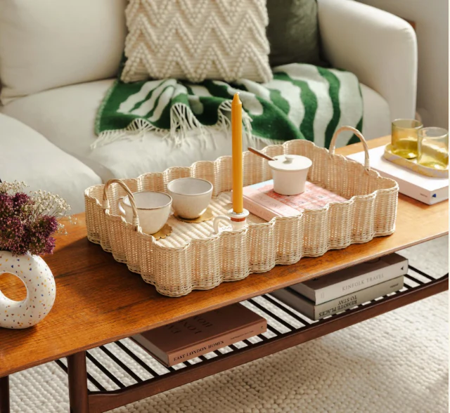 Big Wavy Tray - Natural Rattan - Image 3