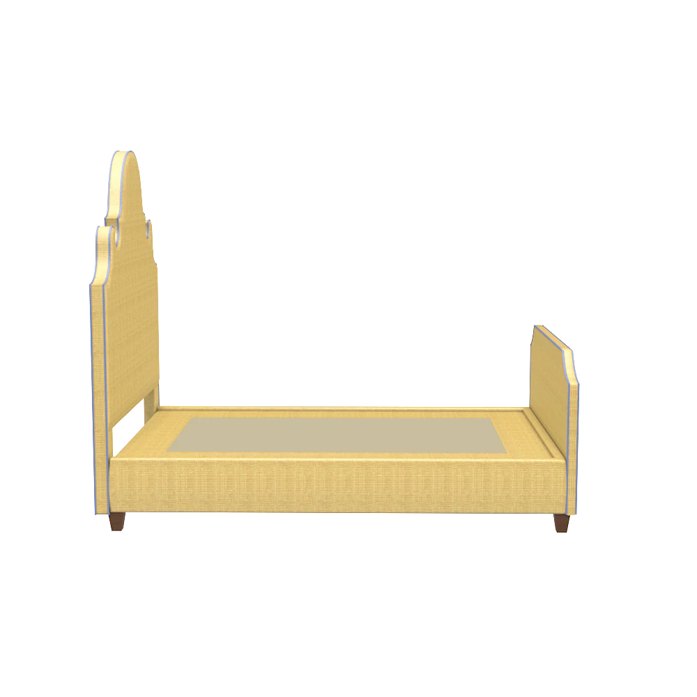 Charleston Platform Bed with Footboard - Natural Raffia - Image 2