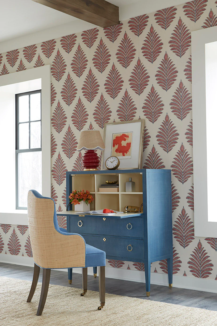 Easton Secretary Desk: Denim Blue Finish - Image 2