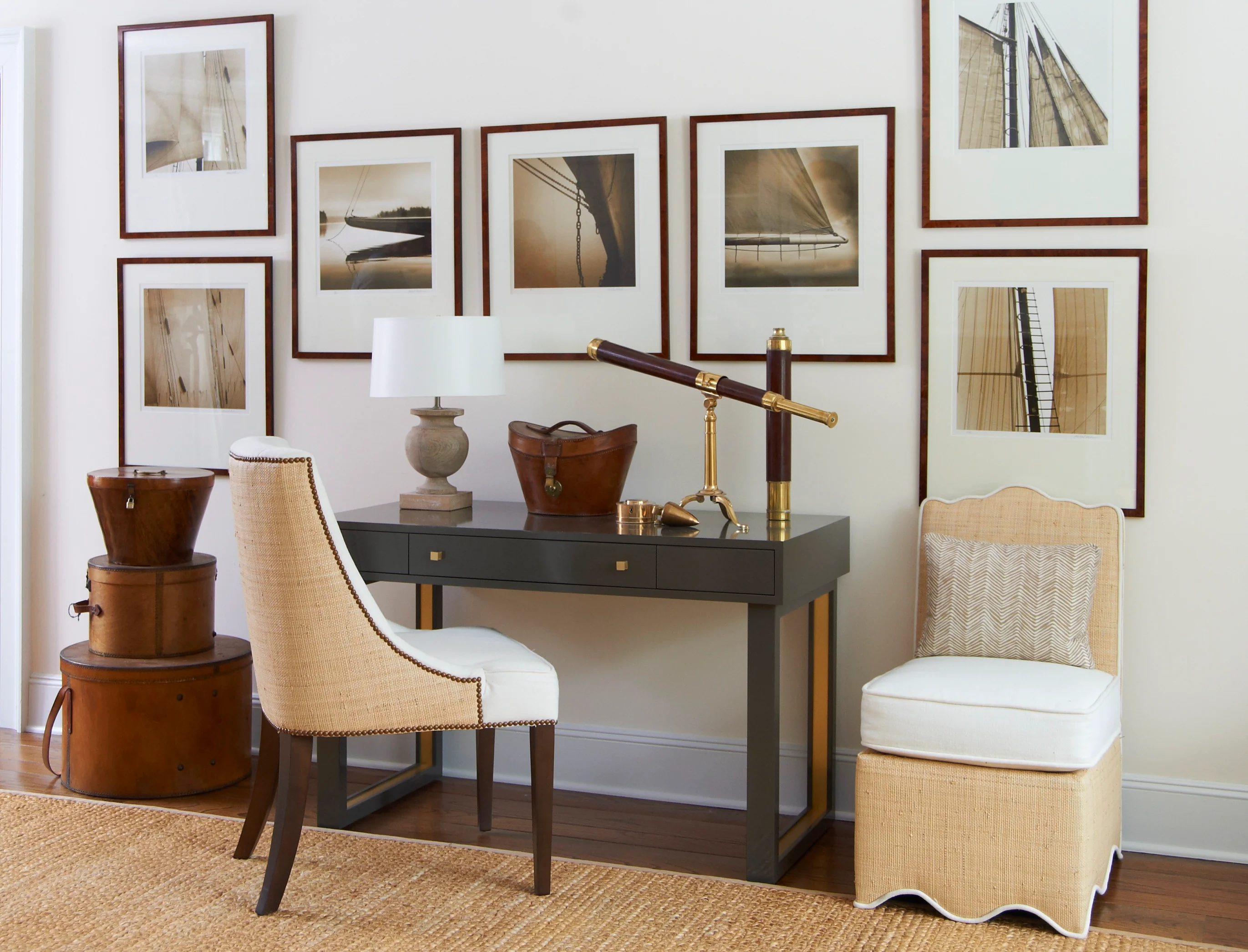Raffia Scallop Slipper Chair - Image 3