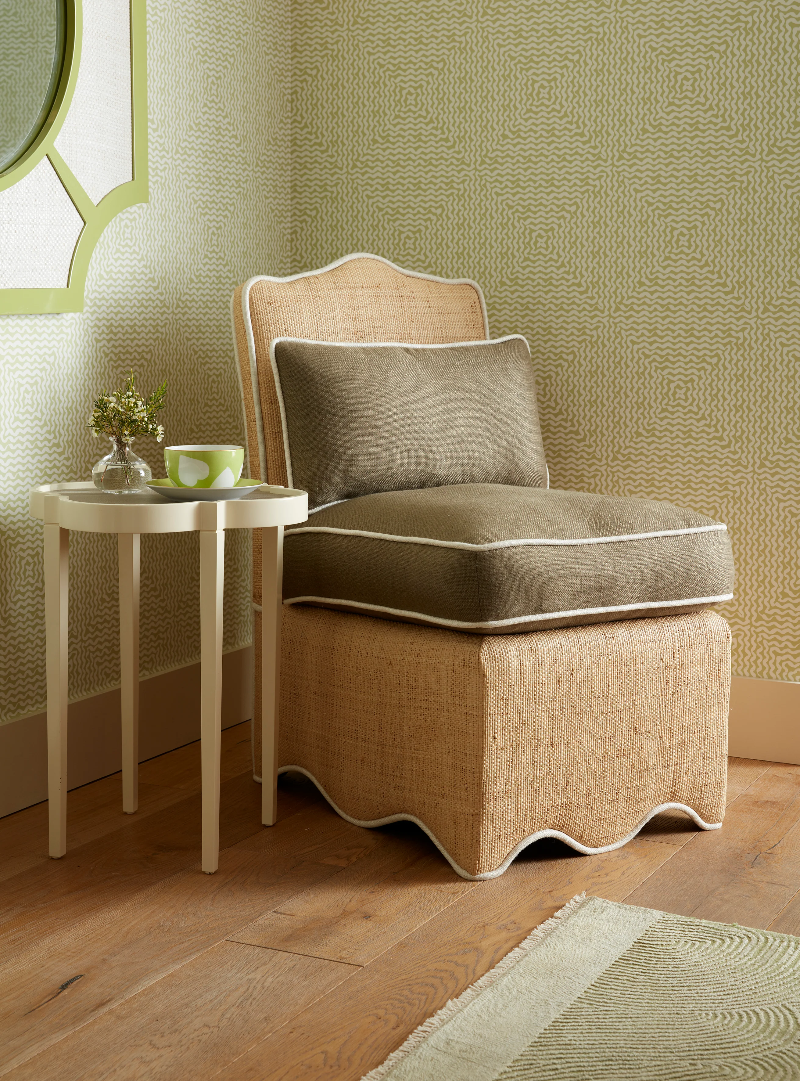 Raffia Scallop Slipper Chair - Image 6
