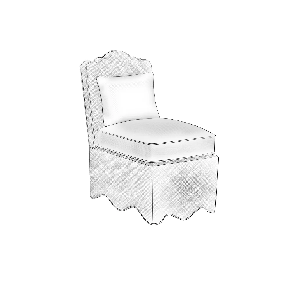 Raffia Scallop Slipper Chair - Image 7