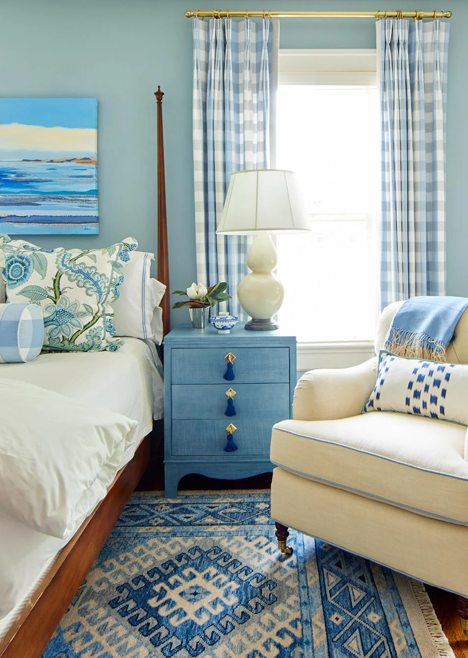 Tini Easton Nightstand Denim Blue Finish - Image 2