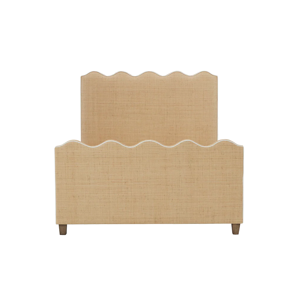 Wave Platform Bed with Footboard - Natural Raffia - Image 2
