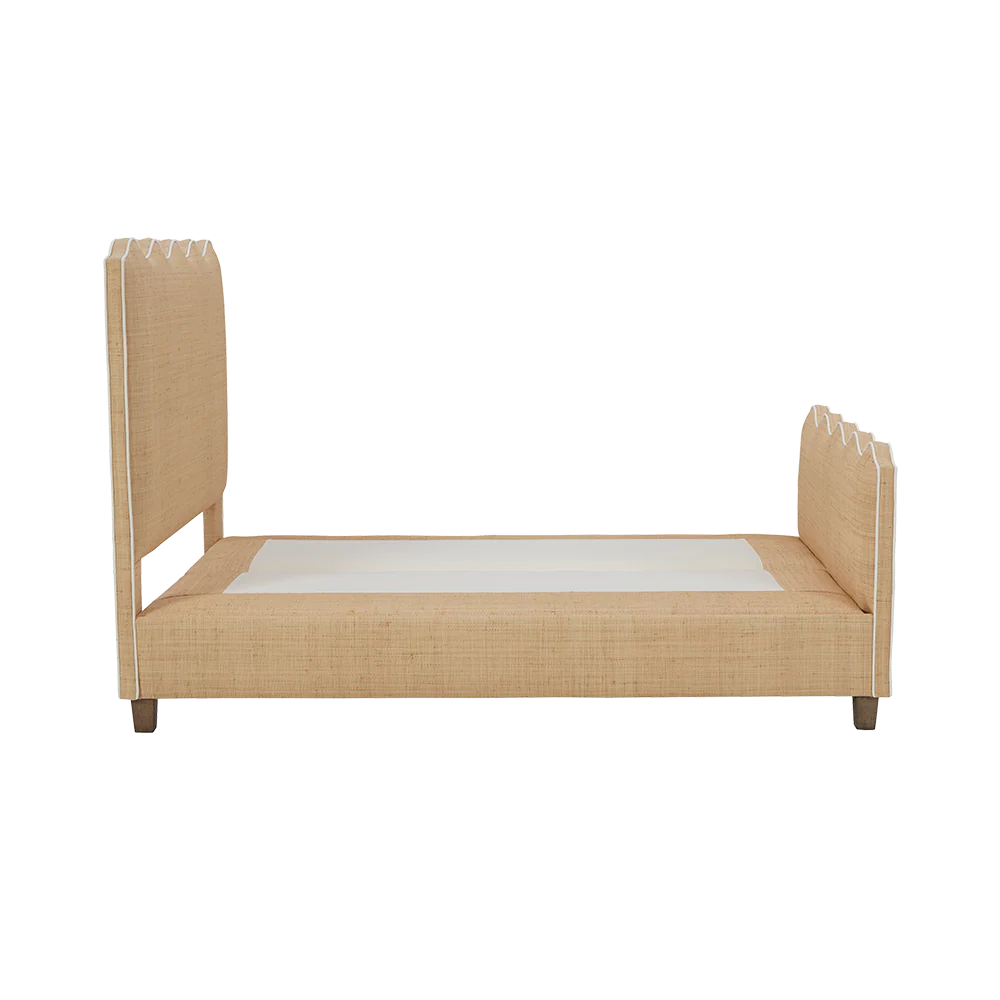 Wave Platform Bed with Footboard - Natural Raffia - Image 3